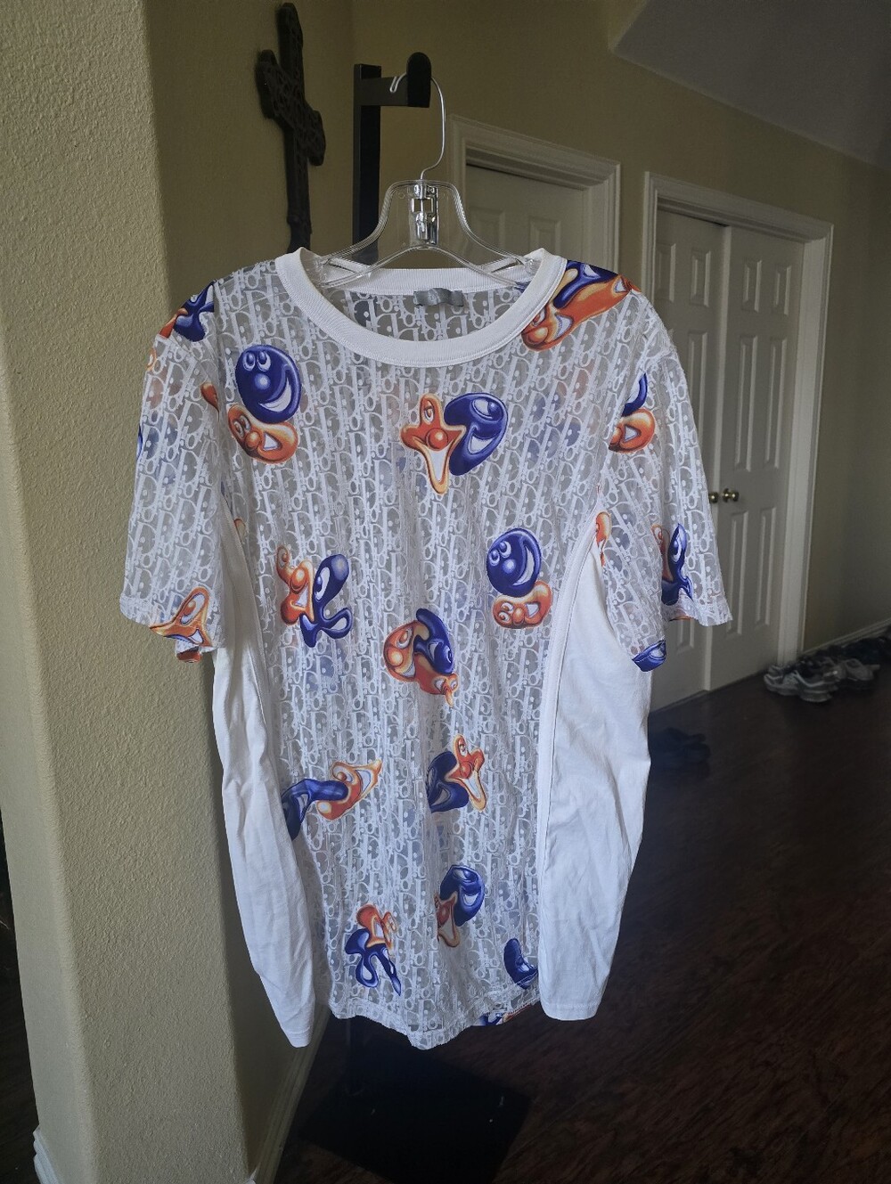 Dior x Kenny Scharf Logo Print Crewneck T-Shirt Size XL